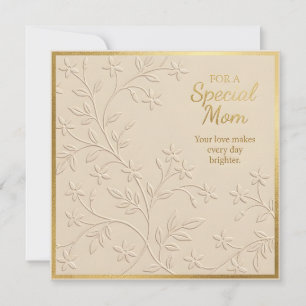 Cartão do Dia das Mães com Floral Embutido