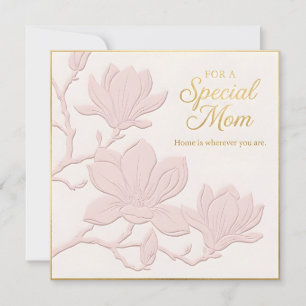Cartão do Dia das Mães com Floral Embutido