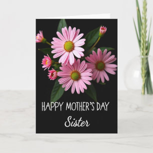 Cartão do Dia das Mães com Floral Rosa Radiante