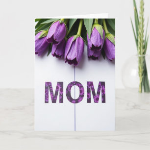 Cartão do Dia das Mães com Floral Roxo