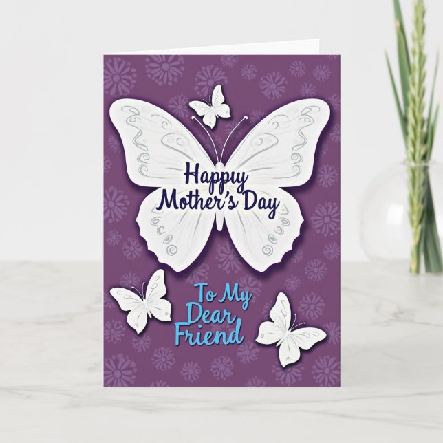 Cartão do Dia das Mães com Floral Roxo (Frente)
