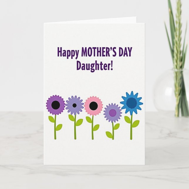Cartão do Dia das Mães com Floral Roxo (Frente)