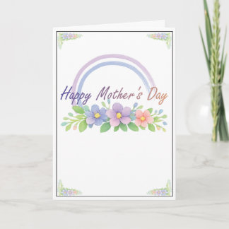 Cartão do Dia das Mães com Flores de Arco-íris Pas
