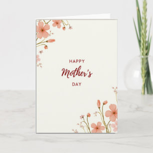 Cartão do Dia das Mães com Flores de Pessegueiro