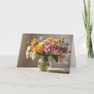 Cartão do Dia das Mães com Flores Lindas