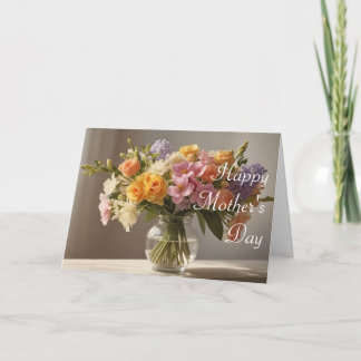Cartão do Dia das Mães com Flores Lindas