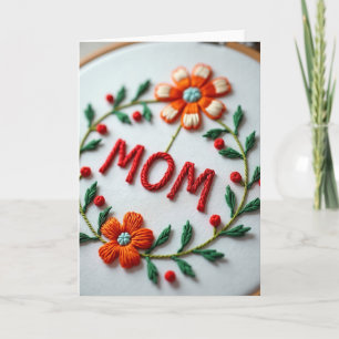 Cartão do Dia das Mães com Flores Trançadas Mamãe
