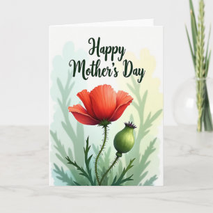 Cartão do Dia das Mães com Flores Vibrantes
