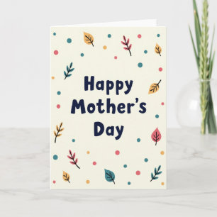 Cartão do Dia das Mães com Folhas