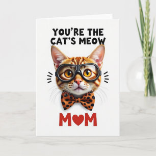 Cartão do Dia das Mães com Gato Tabby Gengibre