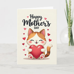 Cartão do Dia das Mães com Imagem de Coração Amoro