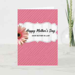 Cartão do Dia das Mães com Listras de Rosa