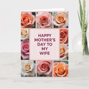 Cartão do Dia das Mães com Mosaico de Rosas
