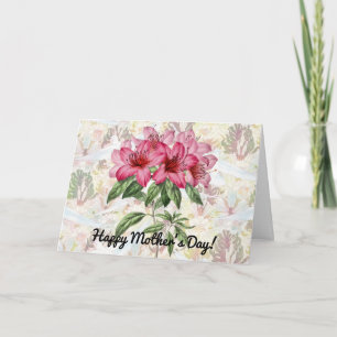 Cartão do Dia das Mães com o padrão de Lírio e Pom