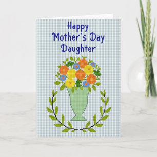 Cartão do Dia das Mães com Pixels Florais