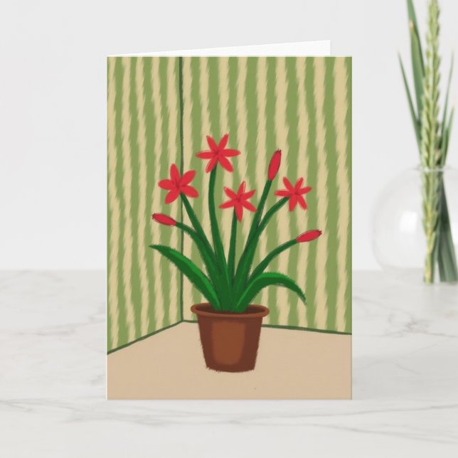 Cartão do Dia das Mães com Planta Floral (Frente)