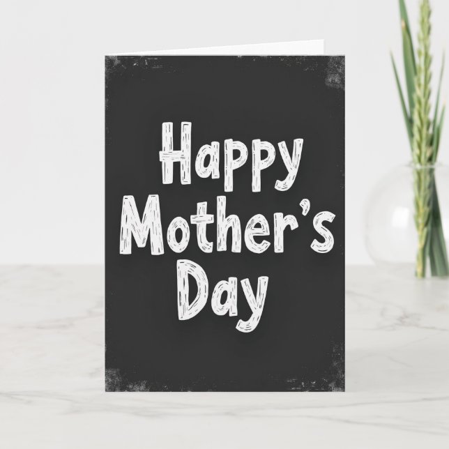 Cartão do Dia das Mães com Quadro Negro (Frente)