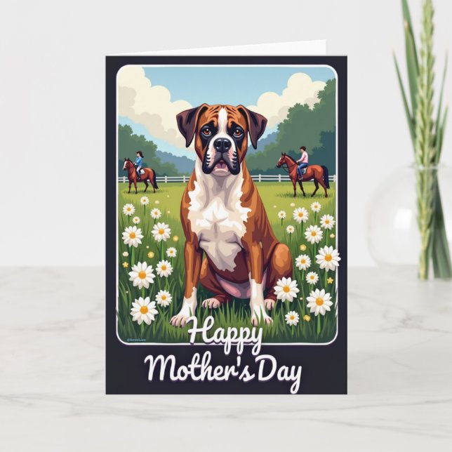 Cartão do Dia das Mães com Retrato de Cachorro Flo (Frente)