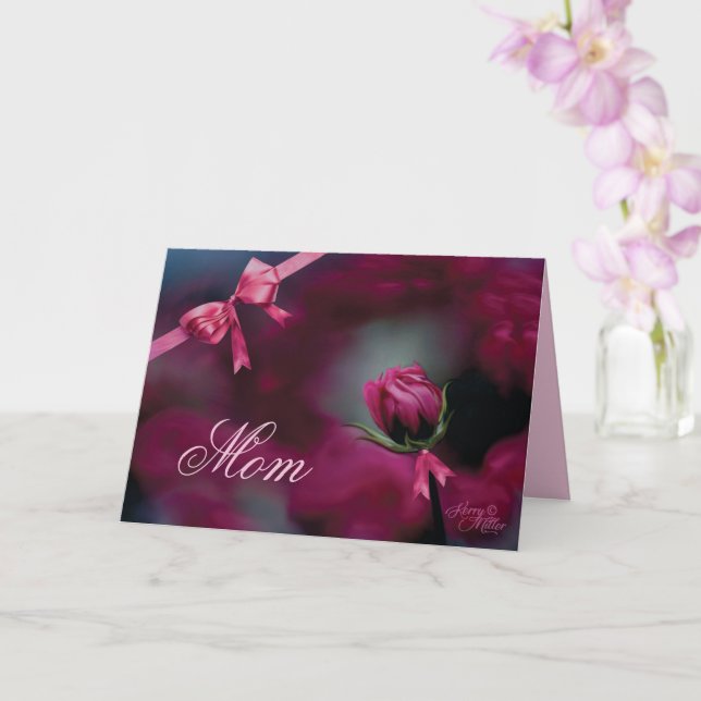 Cartão do Dia das Mães com Rosa Cor-de-Rosa Embota (Orquídea)