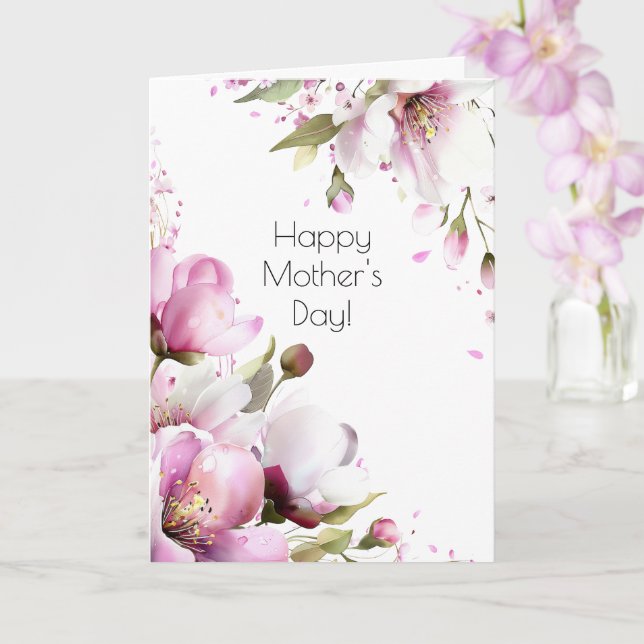 Cartão do Dia das Mães com Rosa Vintage (Orquídea)