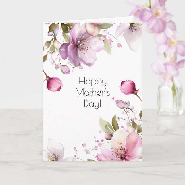 Cartão do Dia das Mães com Rosa Vintage (Orquídea)