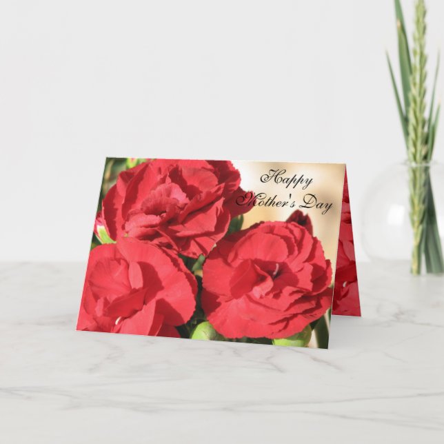 Cartão do Dia das Mães com Rosas Listradas (Frente)