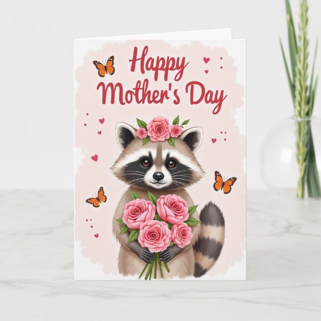 Cartão do Dia das Mães com Rose Crowned Critter (Frente)