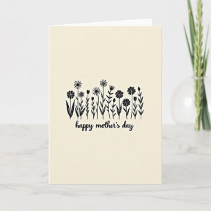 Cartão do Dia das Mães com Silhueta Floral