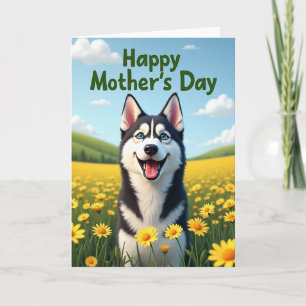 Cartão do Dia das Mães com Sorriso de Lobo