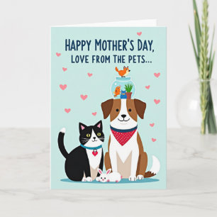 Cartão do Dia das Mães Companheiros Animais