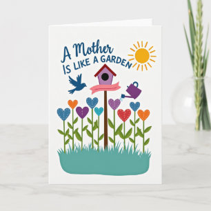 Cartão do Dia das Mães Coração em Flor