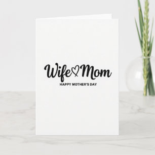 Cartão do Dia das Mães Corações de Esposa e Mãe