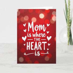 Cartão do Dia das Mães Corações Luminosos