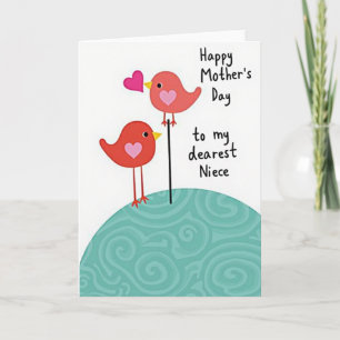 Cartão do Dia das Mães Coral Bird Love