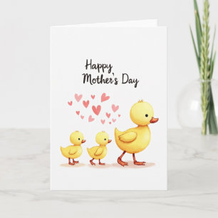 Cartão do Dia das Mães da Família do Pato Fofinho