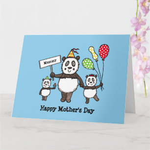 Cartão do Dia das Mães da Festa do Panda Personali