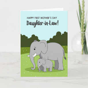 Cartão do Dia das Mães da Filha Elefante