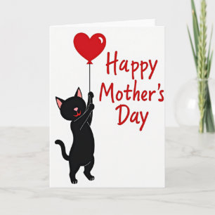 Cartão do Dia das Mães da Gata Preta