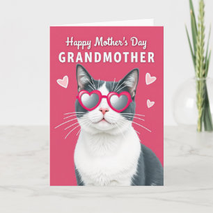 Cartão do Dia das Mães da Gatinha de Óculos