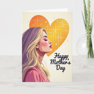 Cartão do Dia das Mães da Mulher Dourada