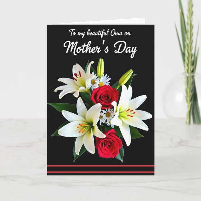 Cartão do Dia das Mães da Oma Floral (Frente)