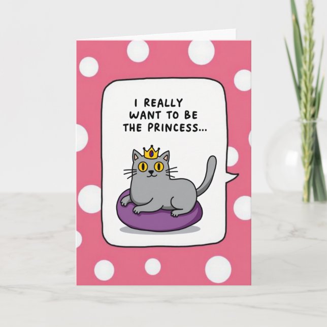 Cartão do Dia das Mães da Princesa Gata (Frente)