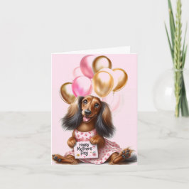 Cartão do Dia das Mães de Dachshund de Cabelo Long