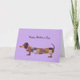 Cartão do Dia das Mães de Dachshund Patchwork