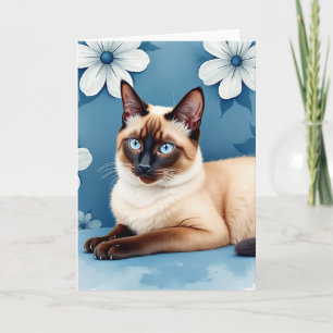 Cartão do Dia das Mães de Gato de Olhos Azuis
