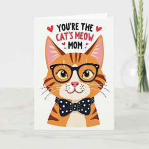 Cartão do Dia das Mães de Gato Listrado