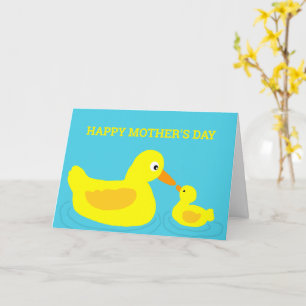 Cartão do Dia das Mães de Pato Fofo Mãe Pata Desen