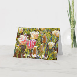 Cartão do Dia das Mães de Tulipas Impressionistas 