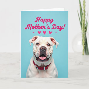 Cartão do Dia das Mães do Bulldog Sorridente