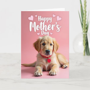 Cartão do Dia das Mães do Cachorrinho Dourado